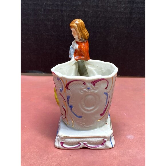 Gold Castle Ceramic Aristocrat Man Planter With Yellow Bird Japan Vintage - Picture 3 of 10